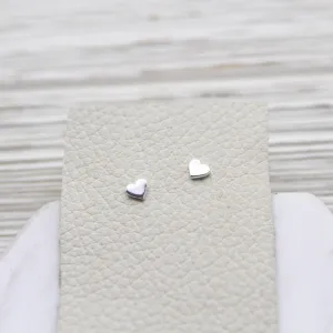 Sterling Silver Tiny Heart Stud