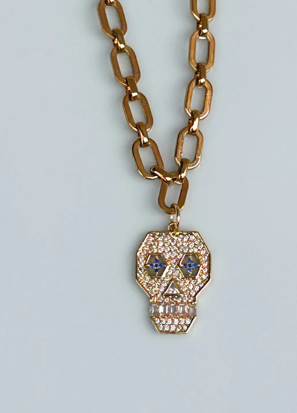 Sugar Skull Cubic Zirconia Necklace