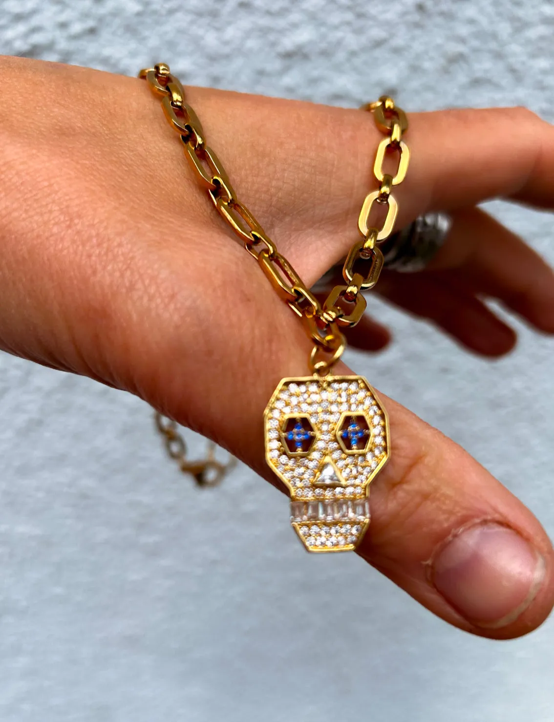 Sugar Skull Cubic Zirconia Necklace