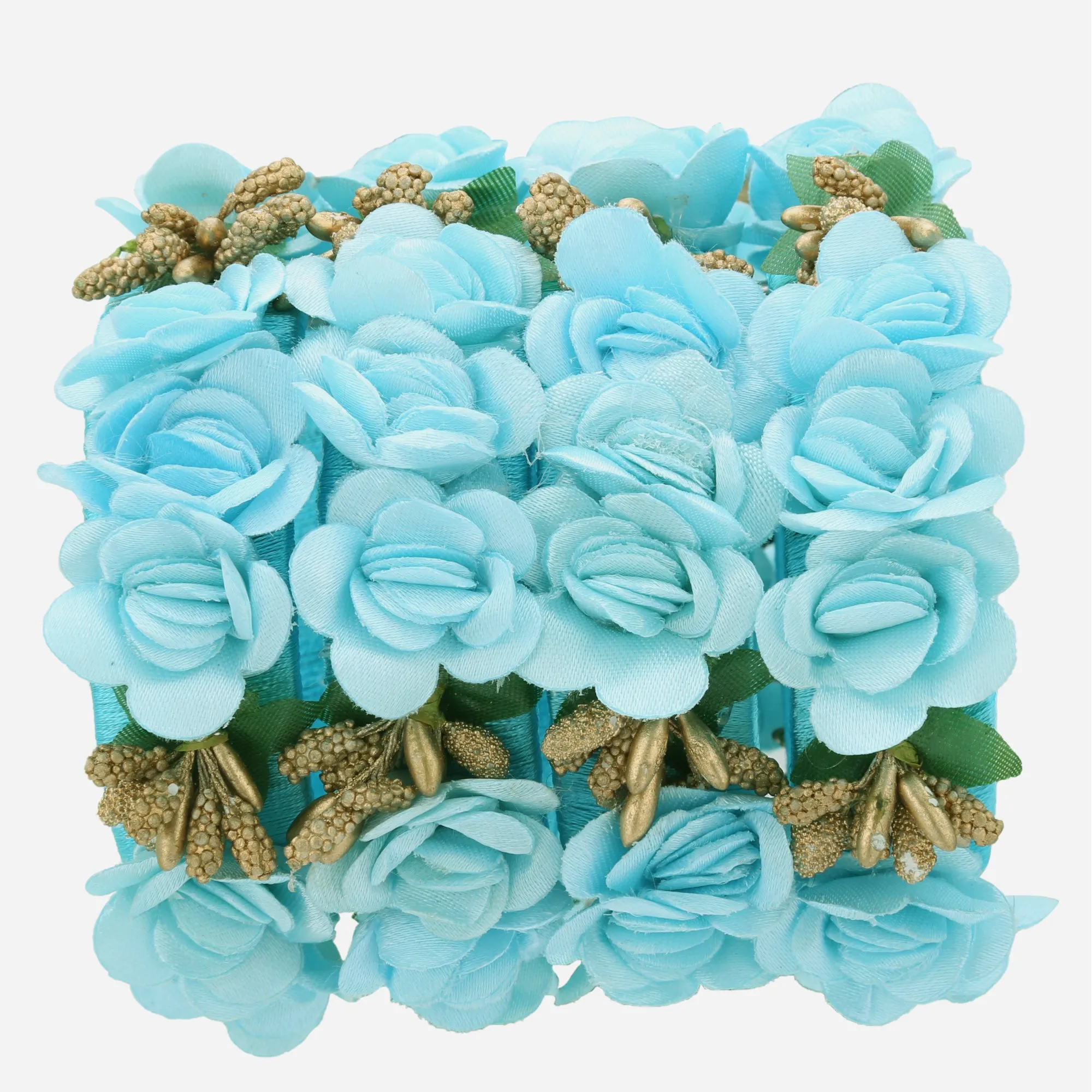 Sukriti Beautiful Handcrafted SkyBlue Flower Designer Silk thread Bridal Chuda Wedding Bangles for Women – Set of 22
