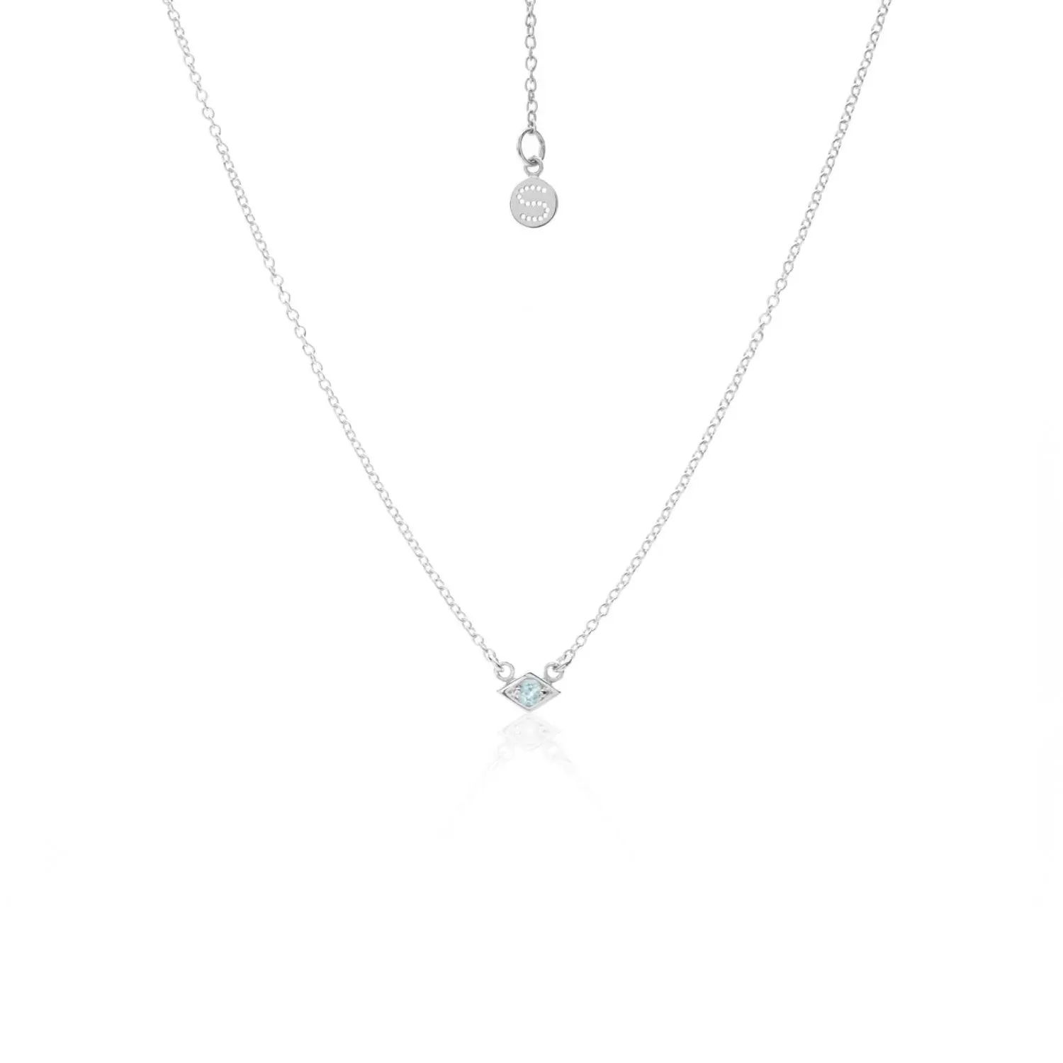 Superfine / Necklace / Keepsake / Blue Topaz   Silver