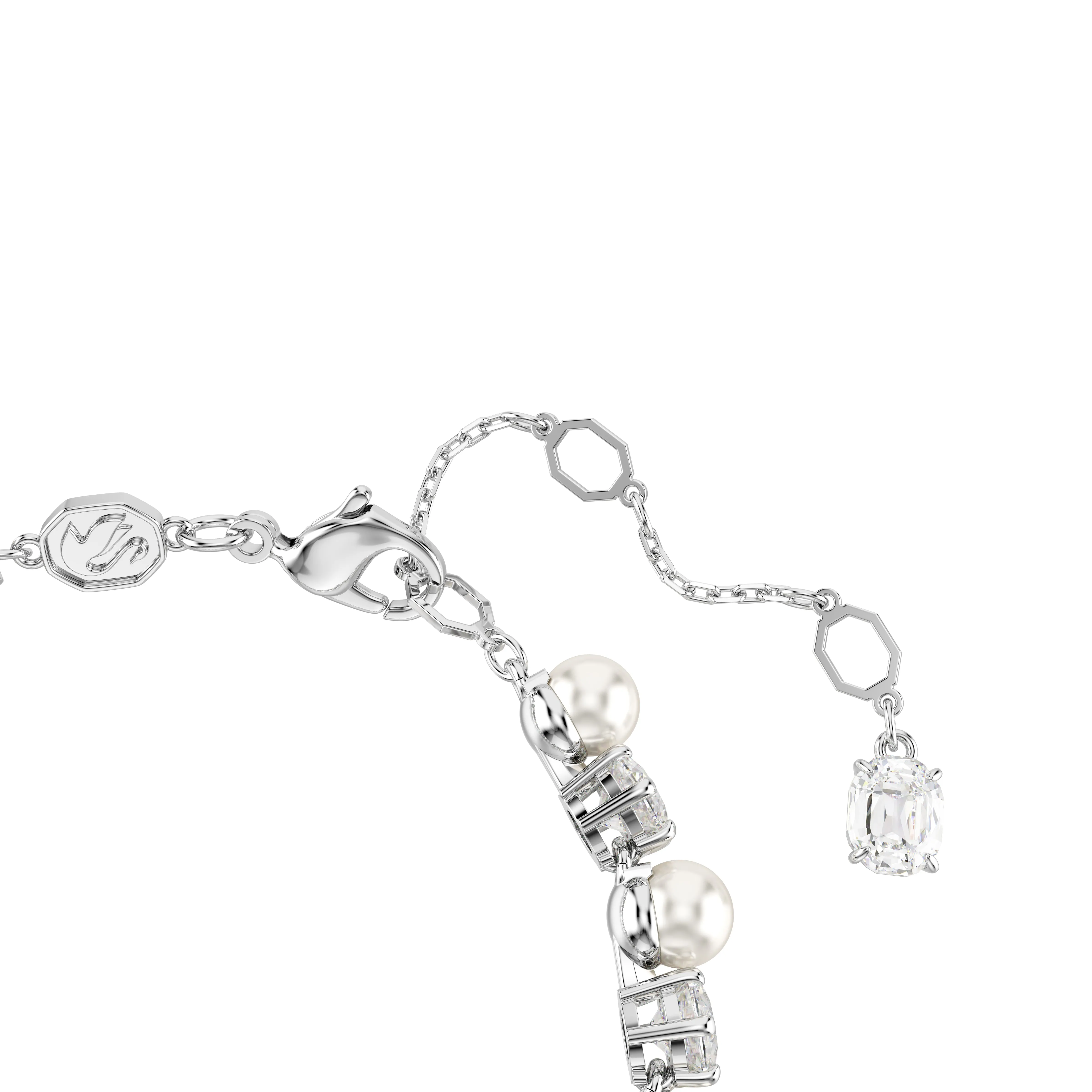 Swarovski Rhodium White Pearl Matrix Tennis Bracelet