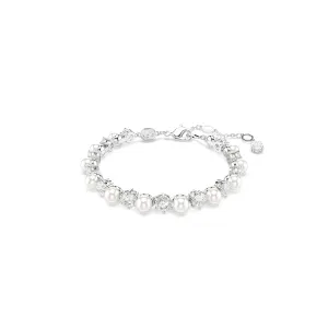 Swarovski Rhodium White Pearl Matrix Tennis Bracelet