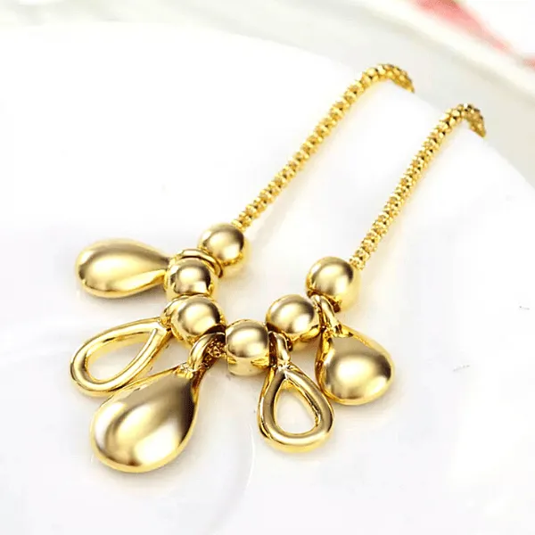 Swarovski Royal Blue Crystal Tear Drop Gold Necklace