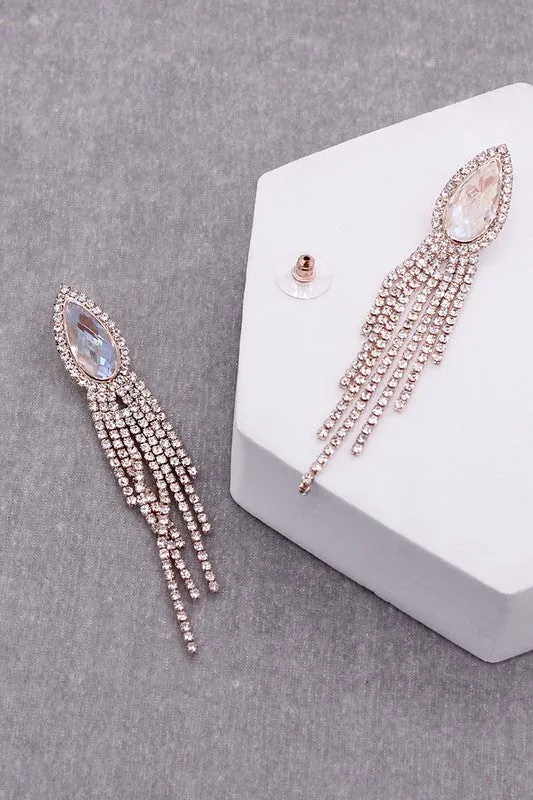 Teardrop Shape and Tassels Earrings