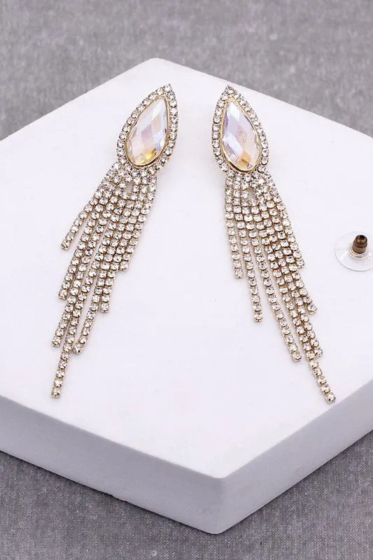 Teardrop Shape and Tassels Earrings