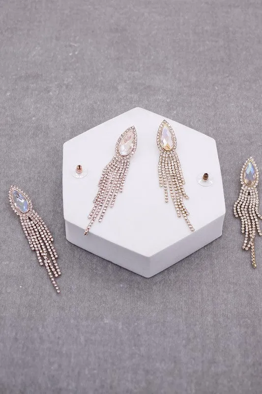Teardrop Shape and Tassels Earrings