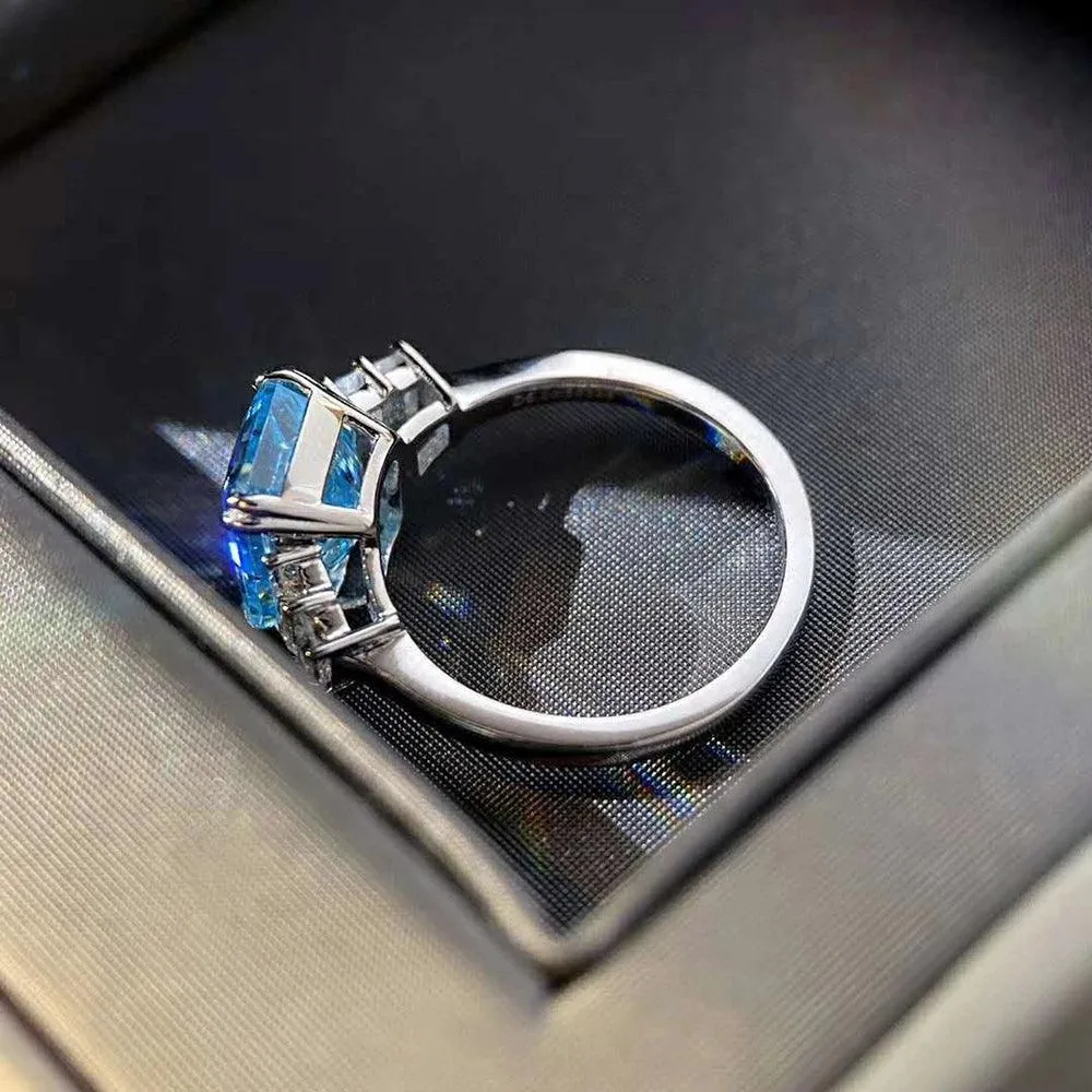 Terrific Blue Ice Cutting High Quality AAAAA High Carbon Diamonds Women's High Quality Fashion Fine Rings