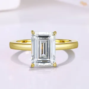 The Eiselle - 2.5 Ct. Emerald Cut 925 Silver with 18k Gold Plated Women Ring