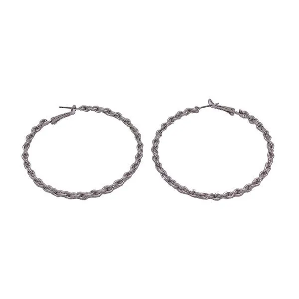 THIN CHAIN TEXTURE HOOP EARRINGS