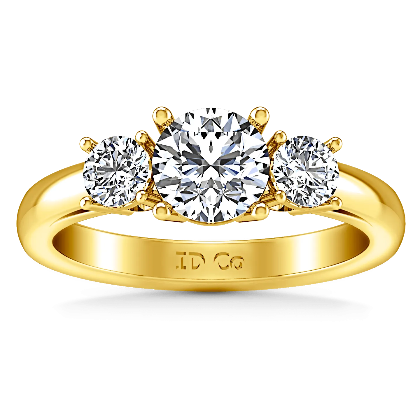 Three Stone Diamond Engagement Ring Alexandra 14K Yellow Gold