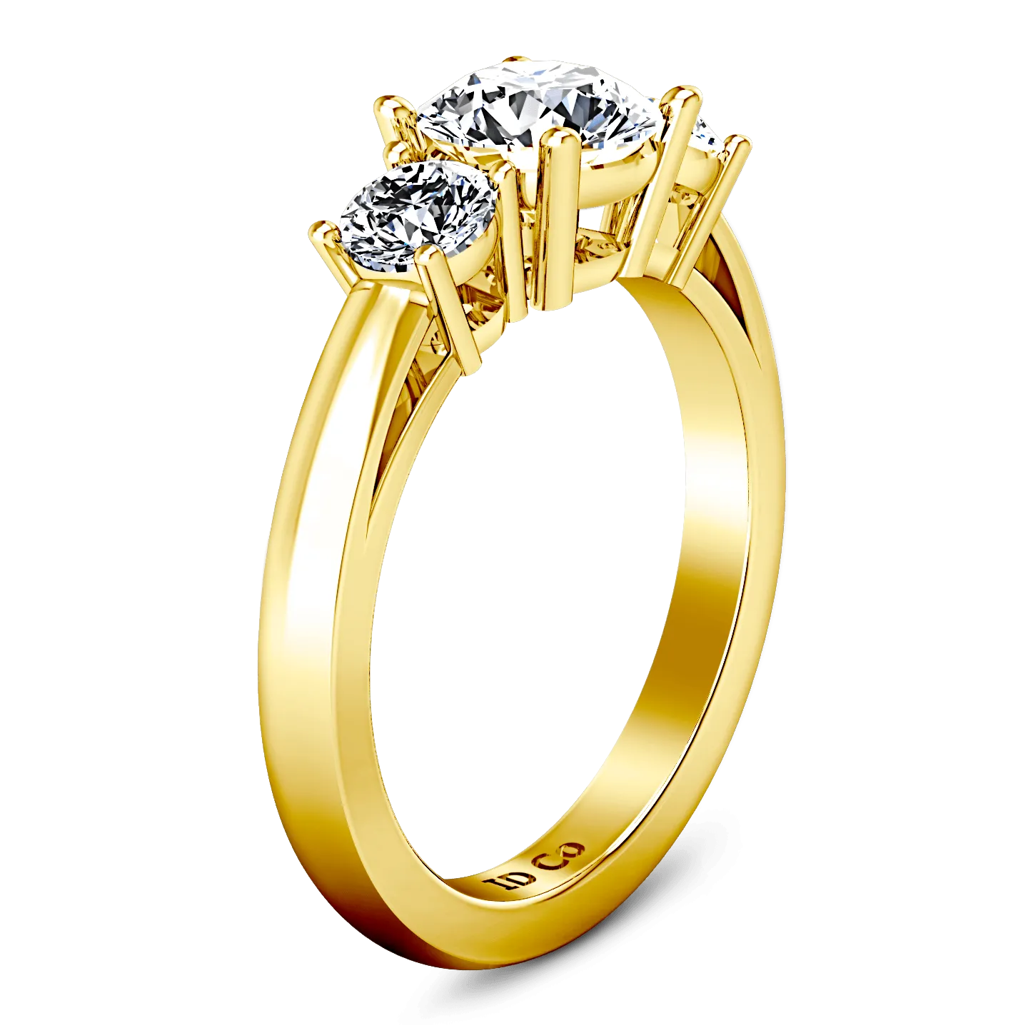 Three Stone Diamond Engagement Ring Alexandra 14K Yellow Gold
