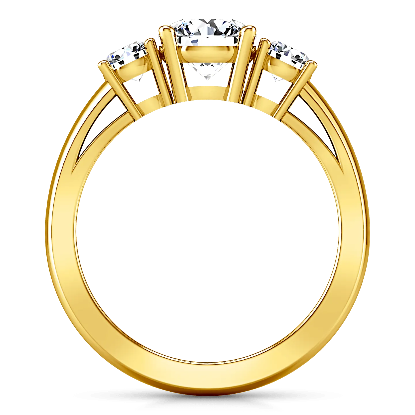 Three Stone Diamond Engagement Ring Alexandra 14K Yellow Gold