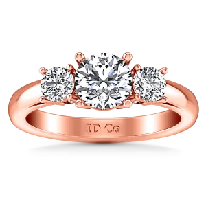 Three Stone Engagement Ring Alexandra 14K Rose Gold