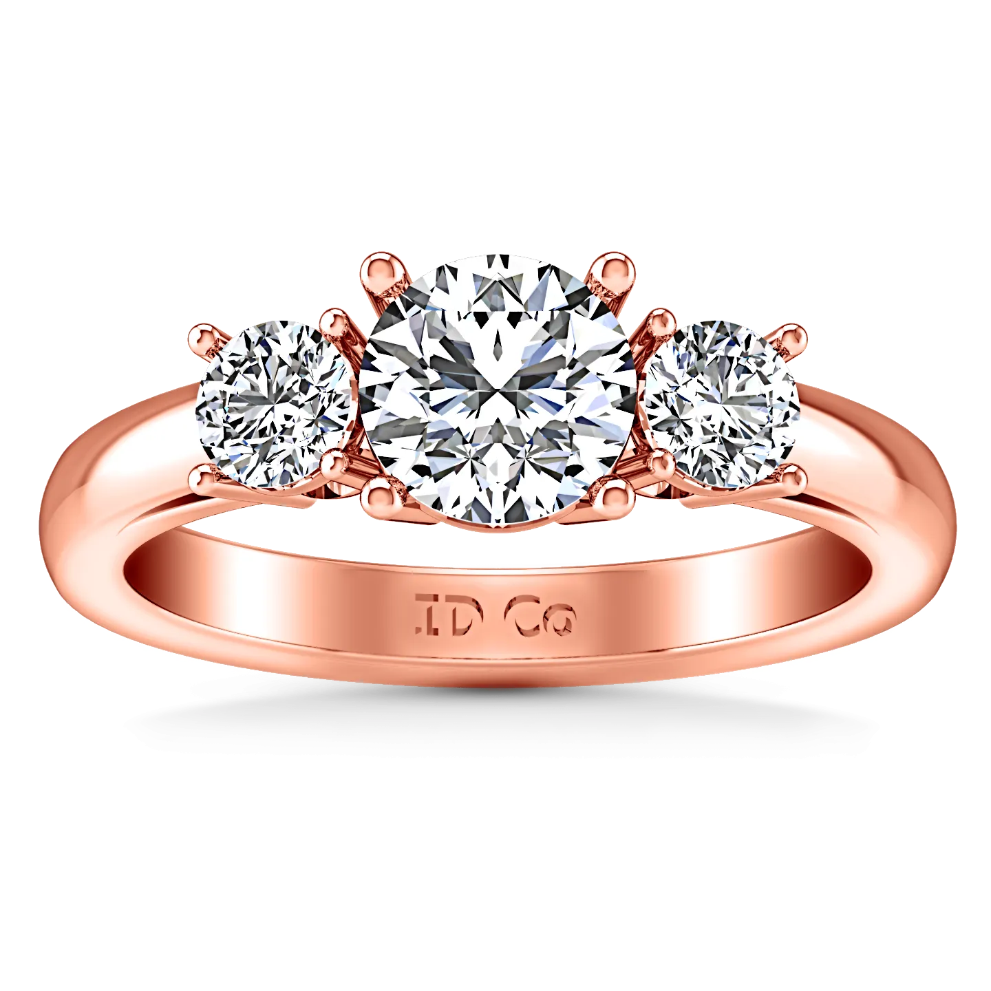 Three Stone Engagement Ring Alexandra 14K Rose Gold