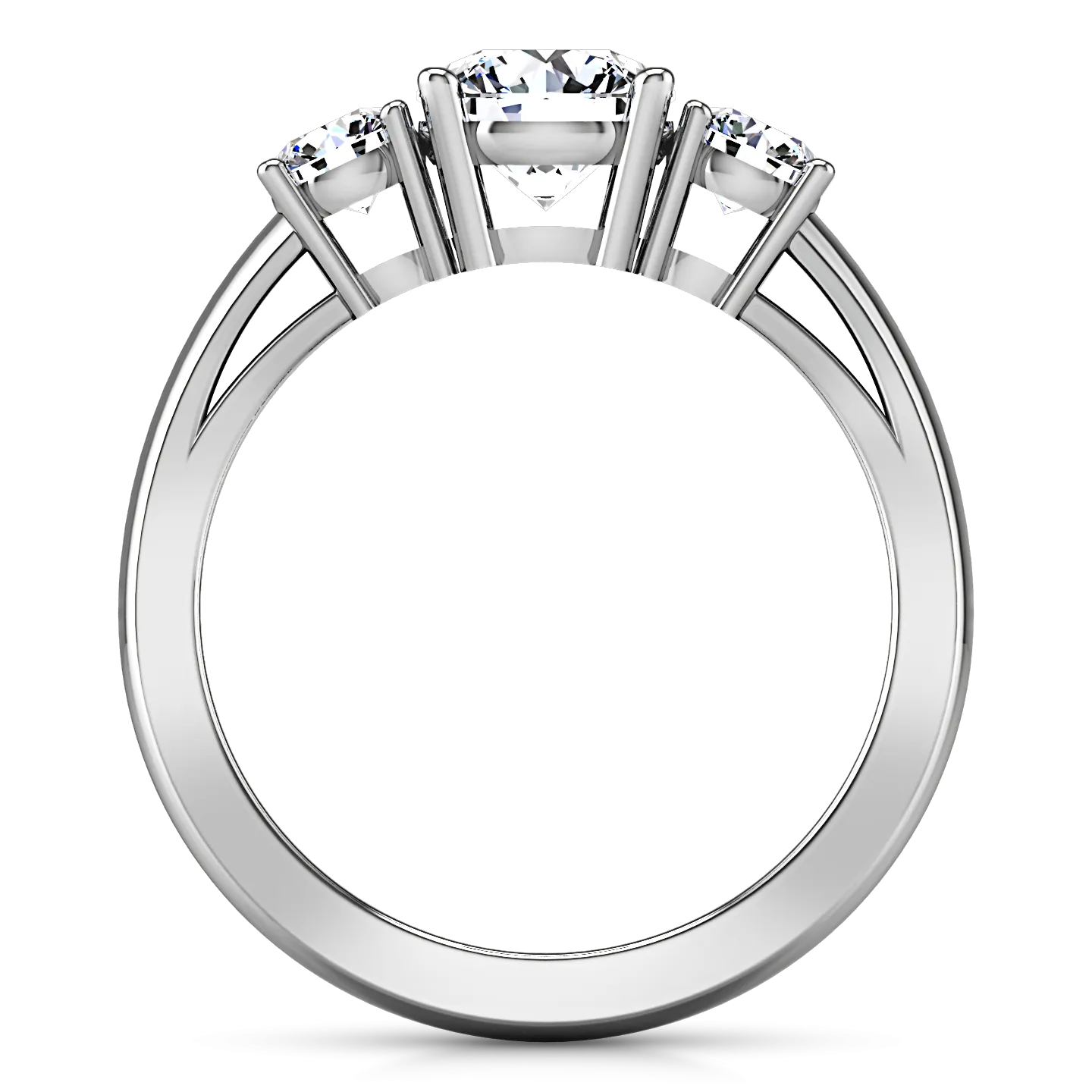 Three Stone Engagement Ring Alexandra 14K White Gold