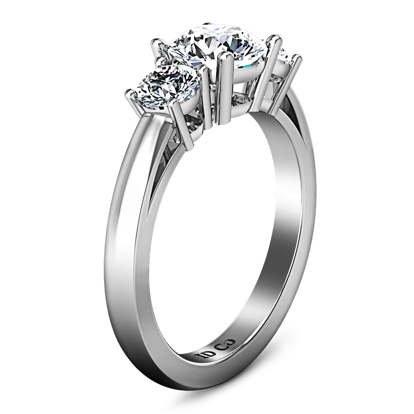 Three Stone Engagement Ring Alexandra 14K White Gold