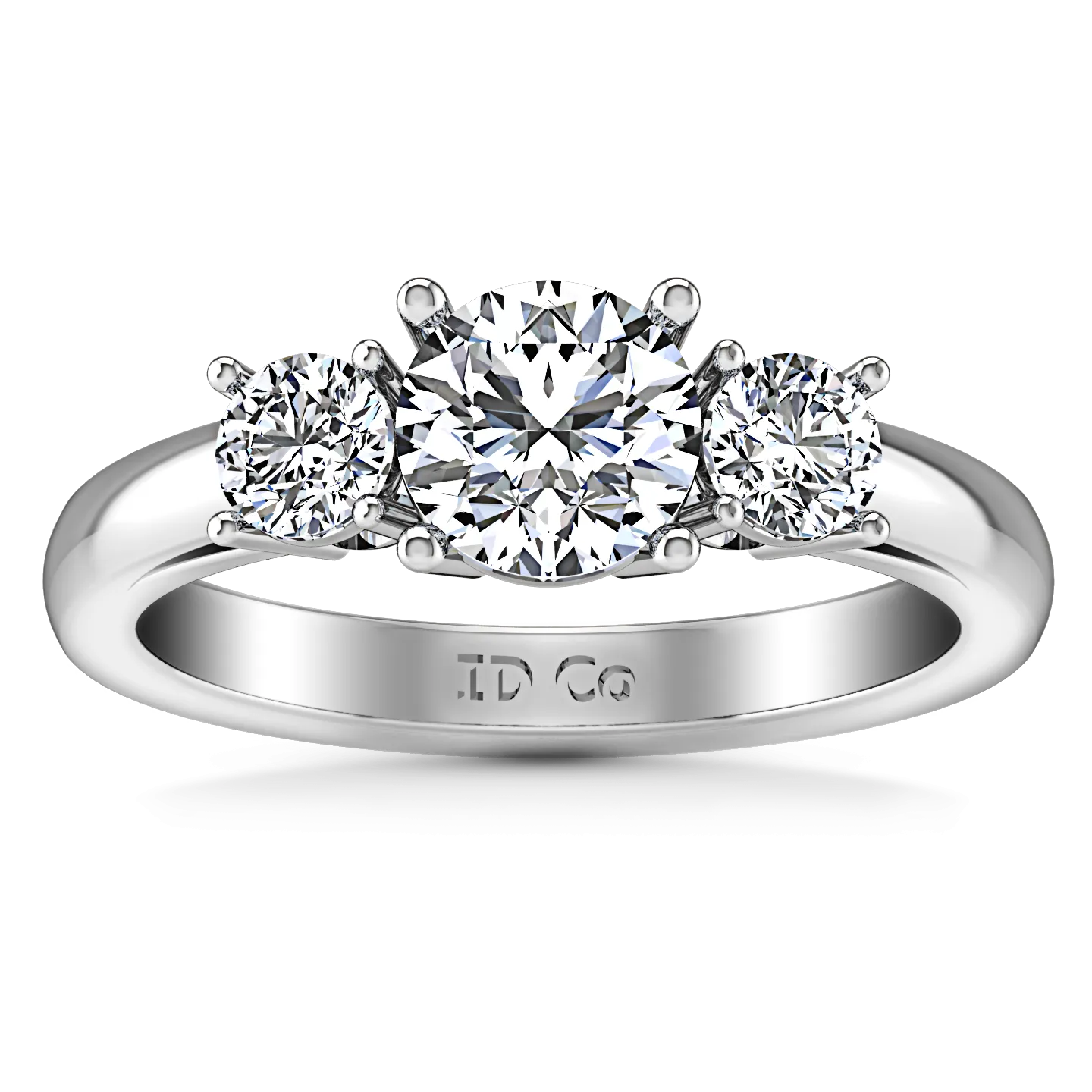 Three Stone Engagement Ring Alexandra 14K White Gold