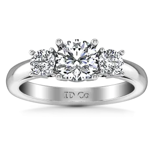 Three Stone Engagement Ring Alexandra 14K White Gold