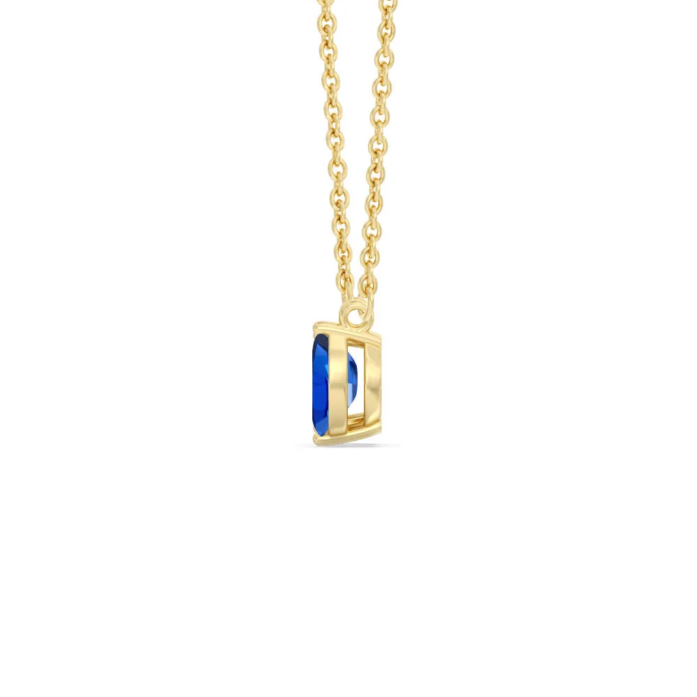 Toi Et Moi Created Sapphire Marquise and Emerald Diamond Necklace