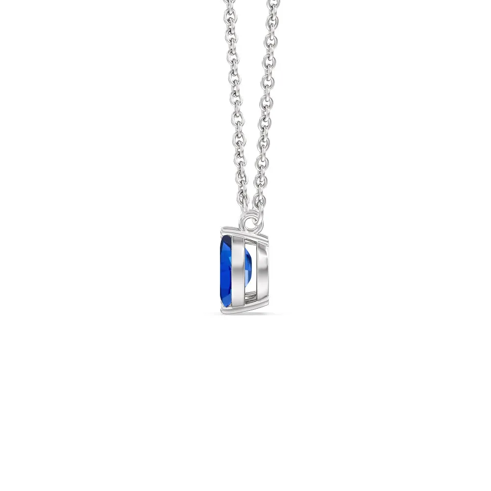 Toi Et Moi Created Sapphire Marquise and Emerald Diamond Necklace
