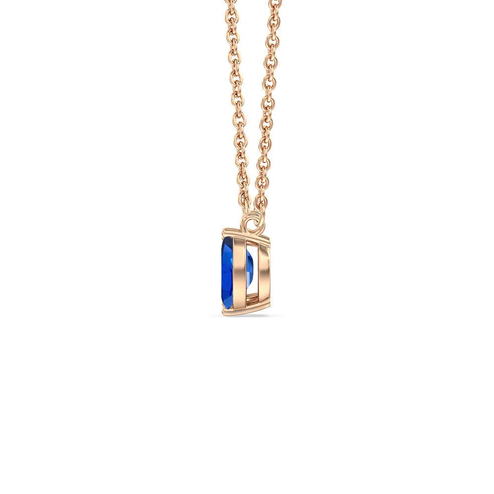 Toi Et Moi Created Sapphire Marquise and Emerald Diamond Necklace