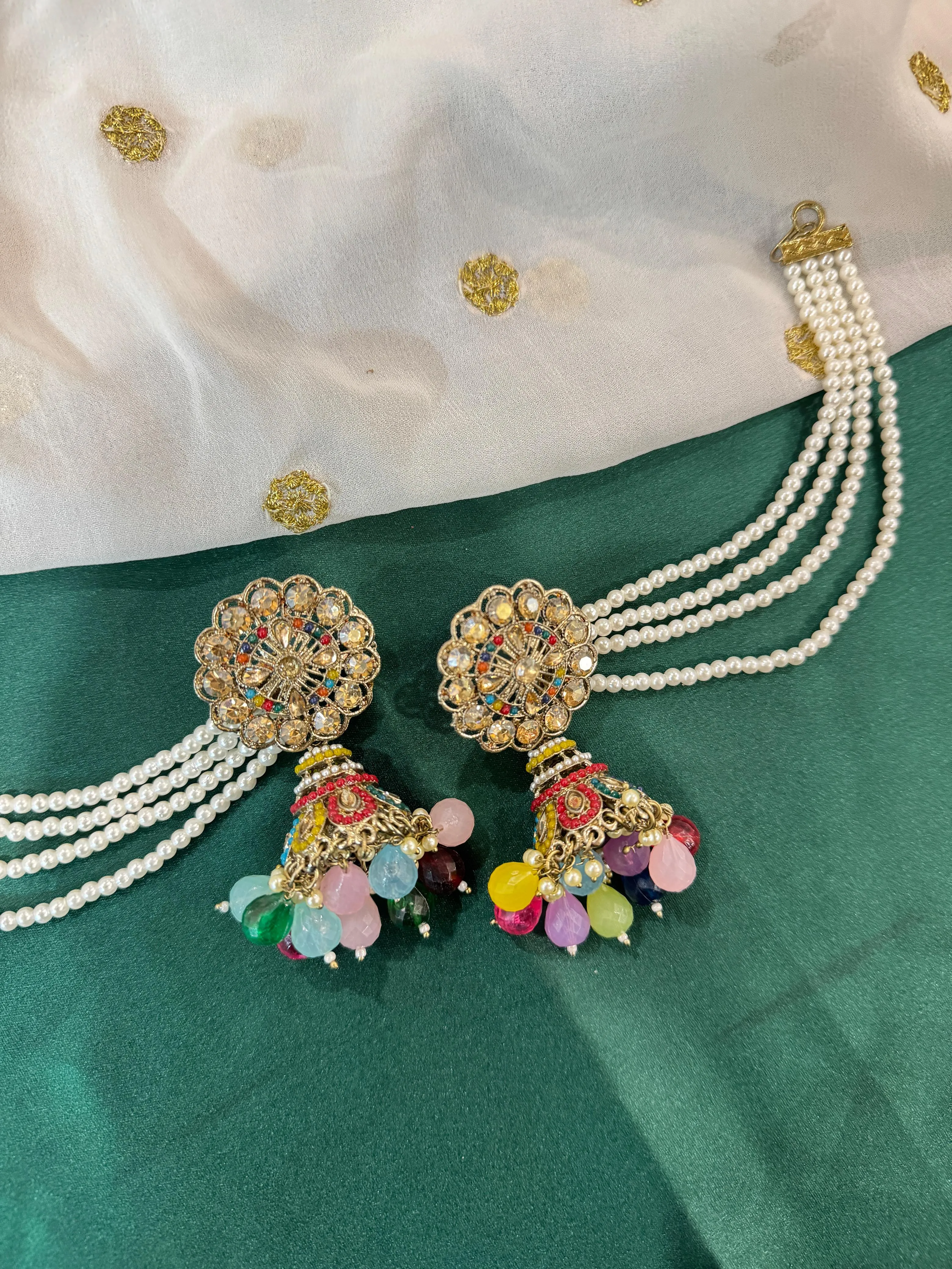 Traditional Stylish Gold Plated & Pearl Bahubali Jhumki Jhumka Earrings, Jewelry For Girls And Women..