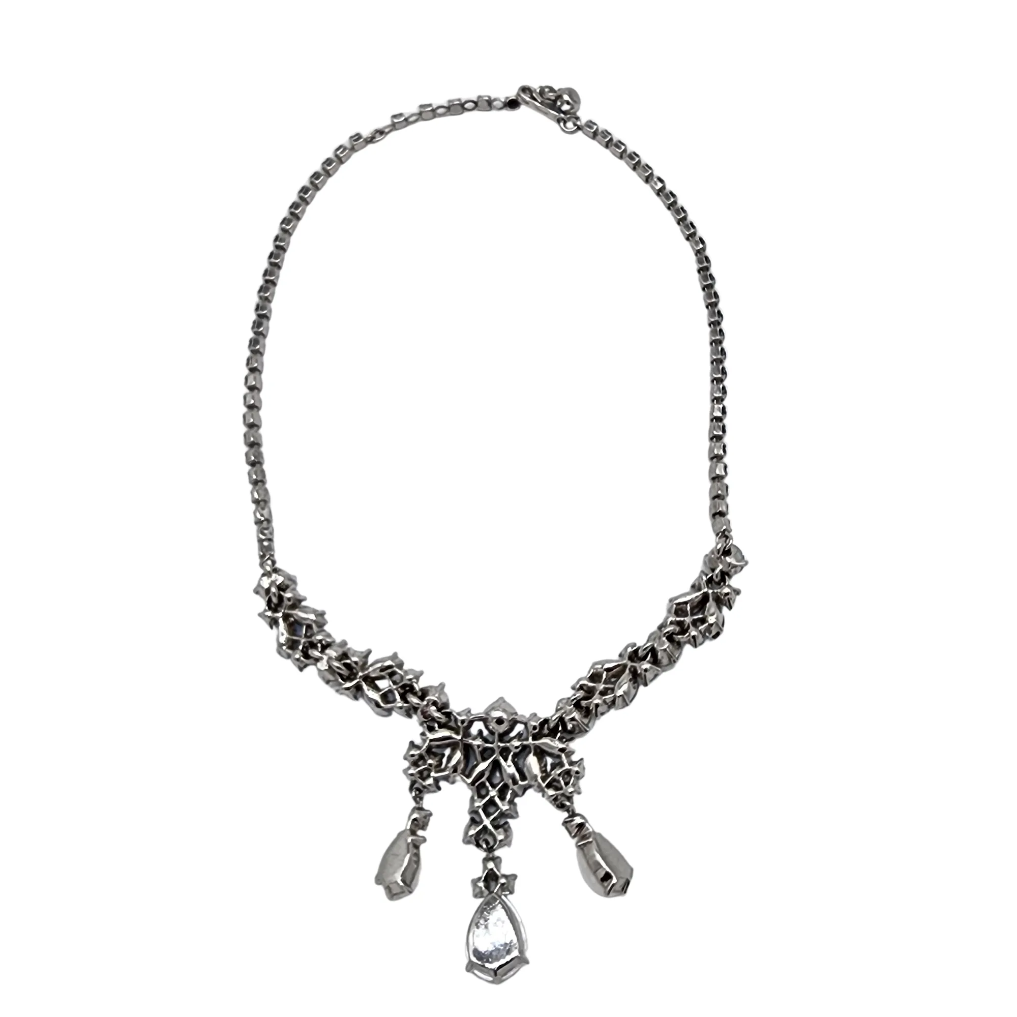 Trifari Vintage Rhinestone Drop Necklace