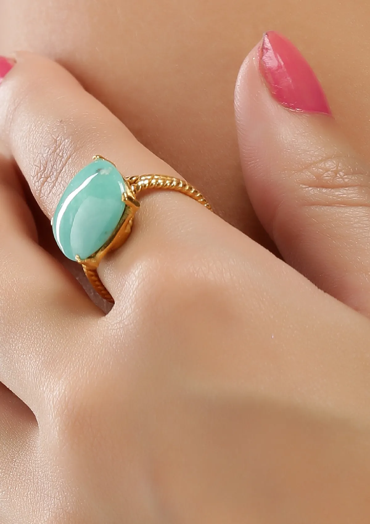 Turquoise Studded Silver Ring