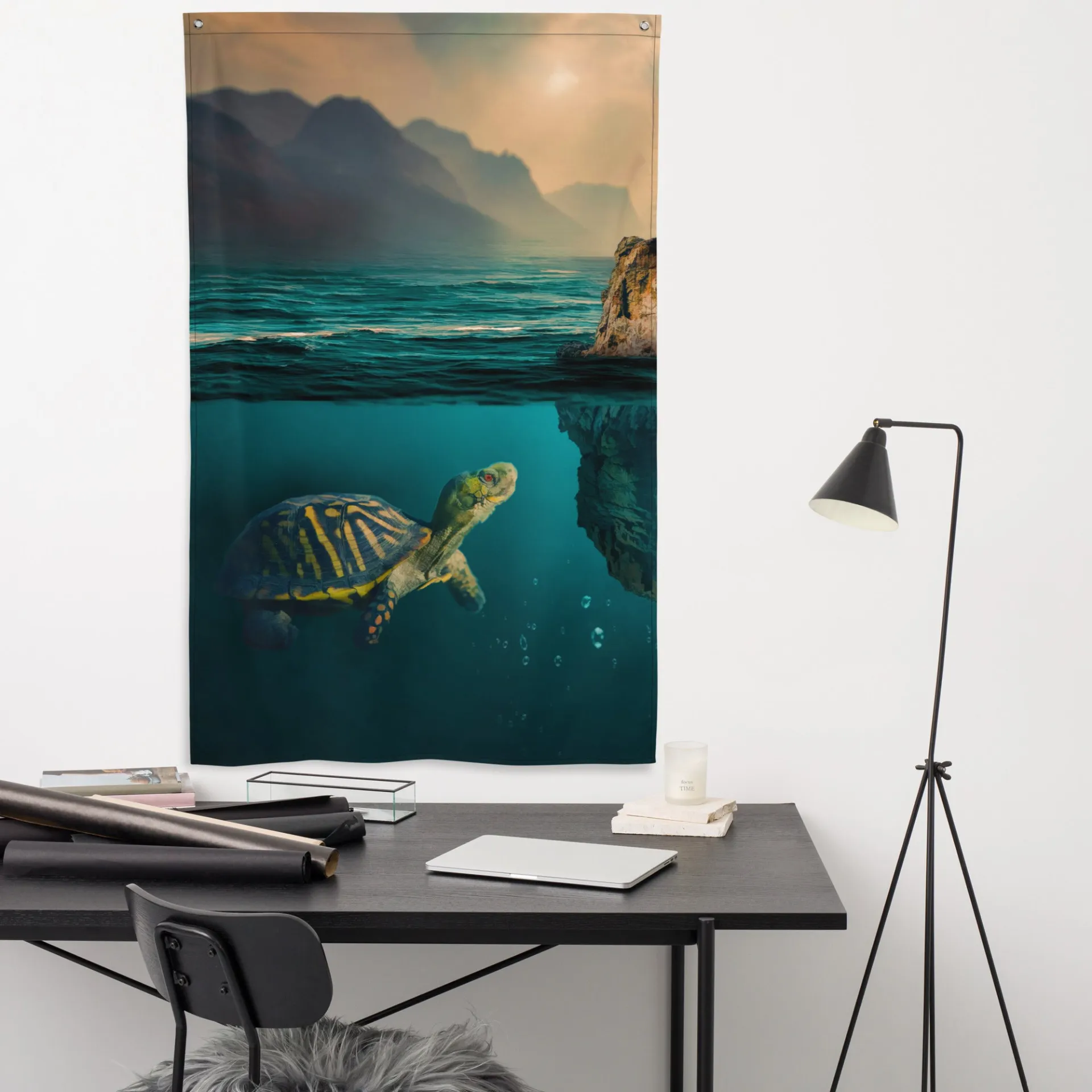 Turtle Art Painting Flag Tapestry - Versatile & Durable Home Decor
