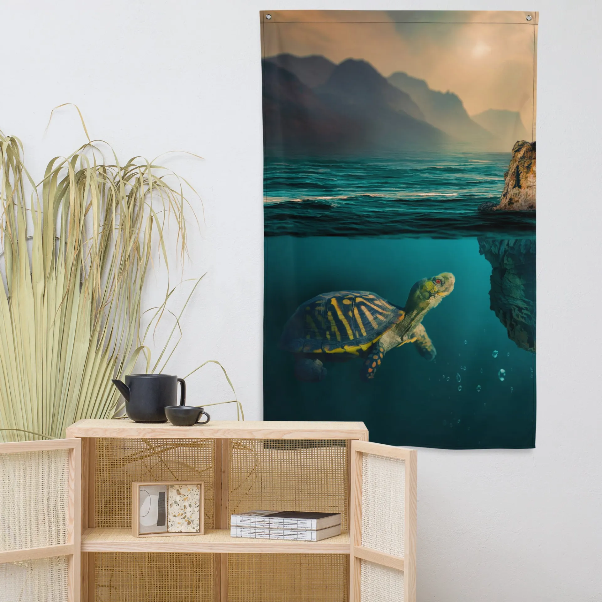 Turtle Art Painting Flag Tapestry - Versatile & Durable Home Decor