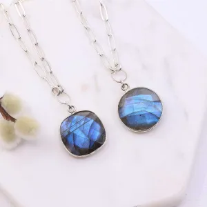 Twilight - Blue Labradorite Pendant Sterling Silver Necklace