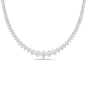 Two-Prong Tapering Diamond Tennis Necklace