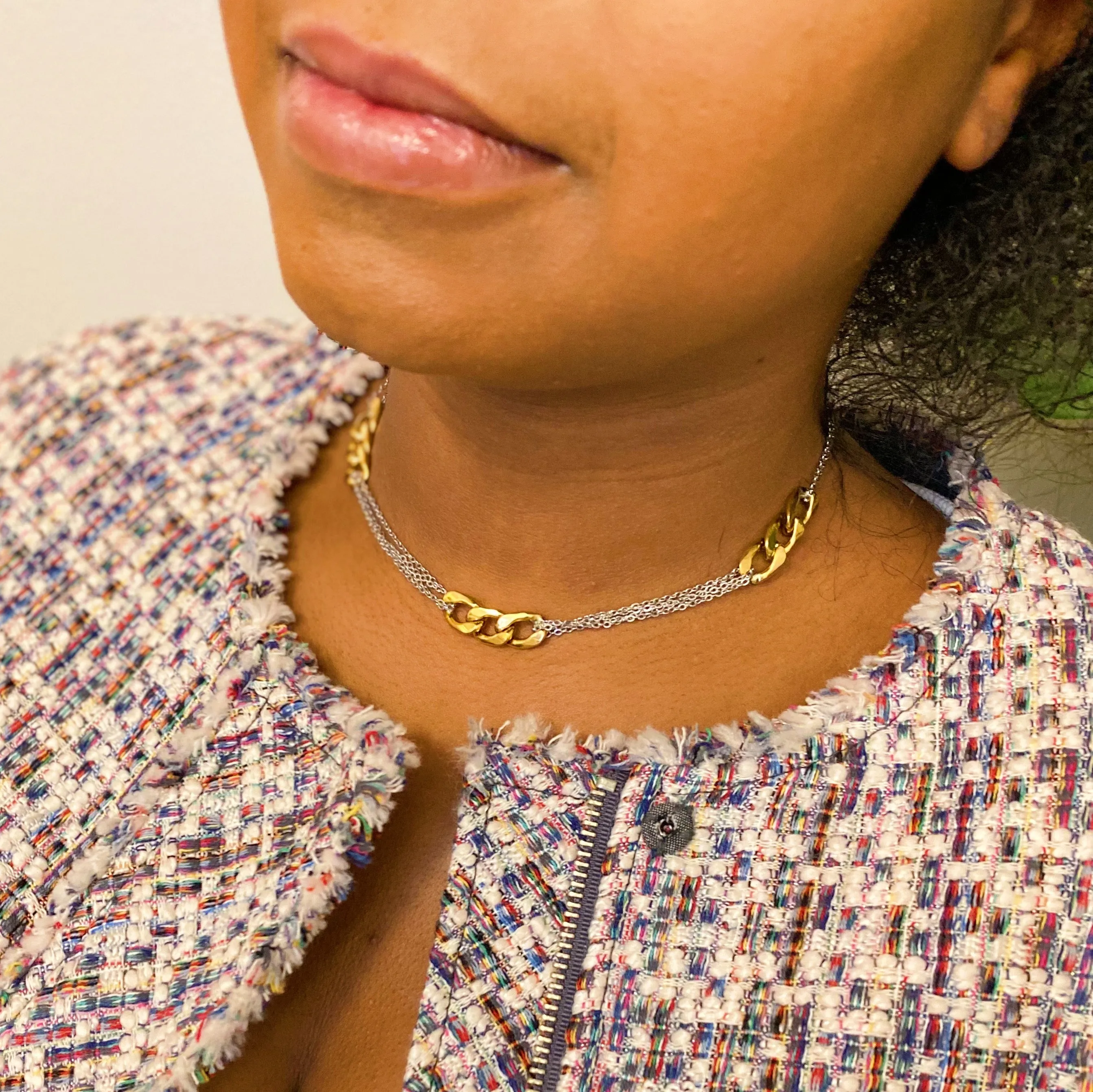 Two Toned Noble Chain Necklace