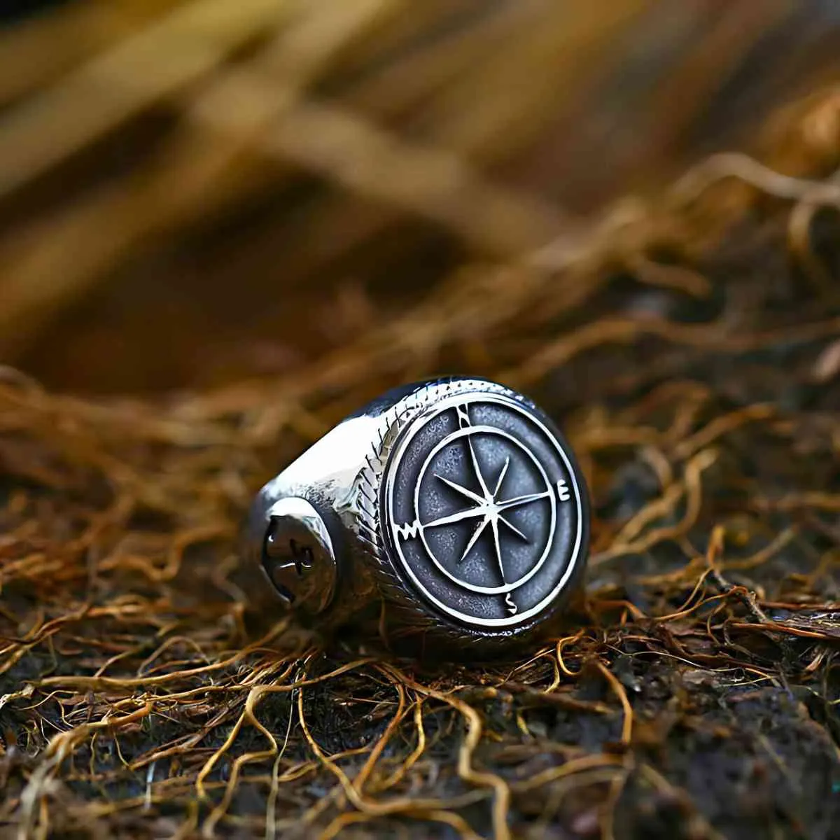 Viking Compass Signet Ring