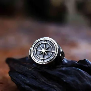Viking Compass Signet Ring