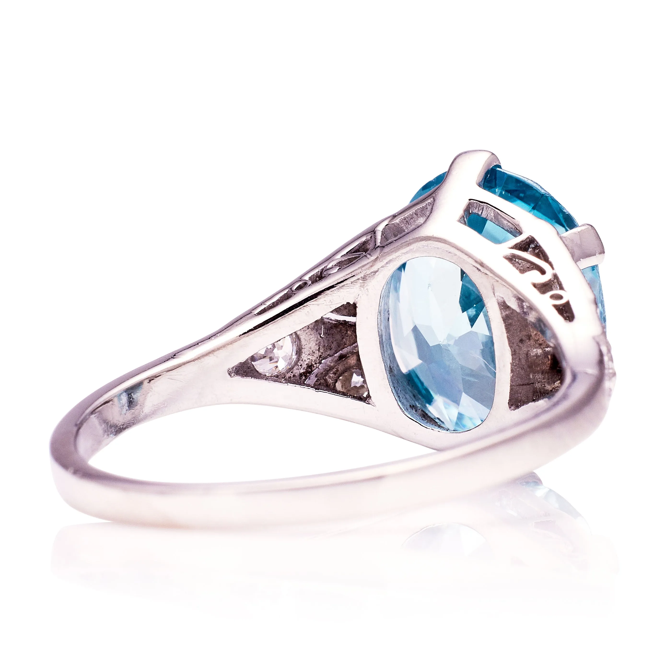 Vintage, Art Deco zircon & diamond ring & iridium