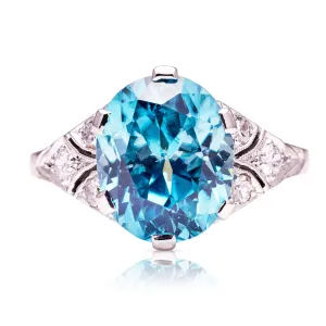 Vintage, Art Deco zircon & diamond ring & iridium