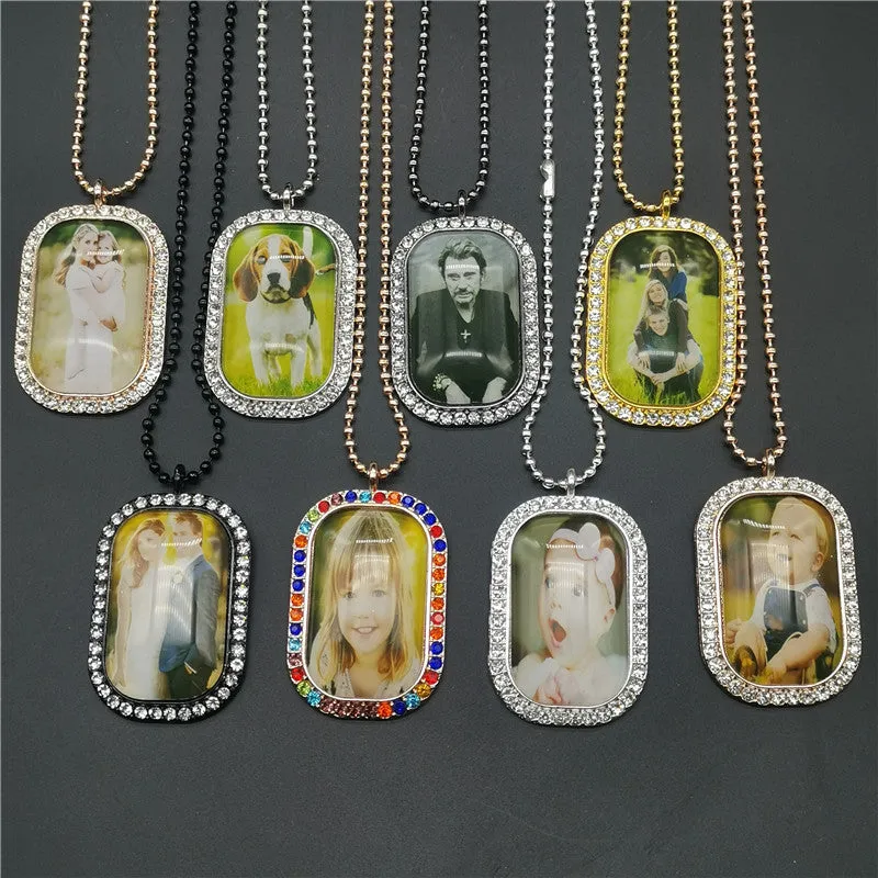 Vintage Photo Memory Rectangular Photo Frame Pendant