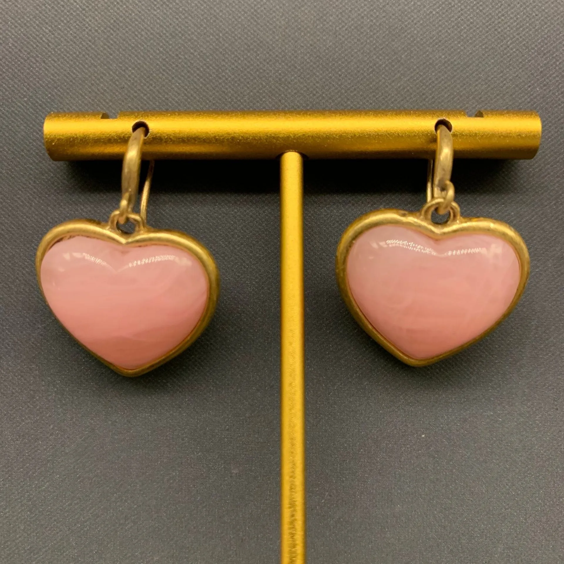 Vintage "Love Peach" Enamel Simple and Elegant Earrings
