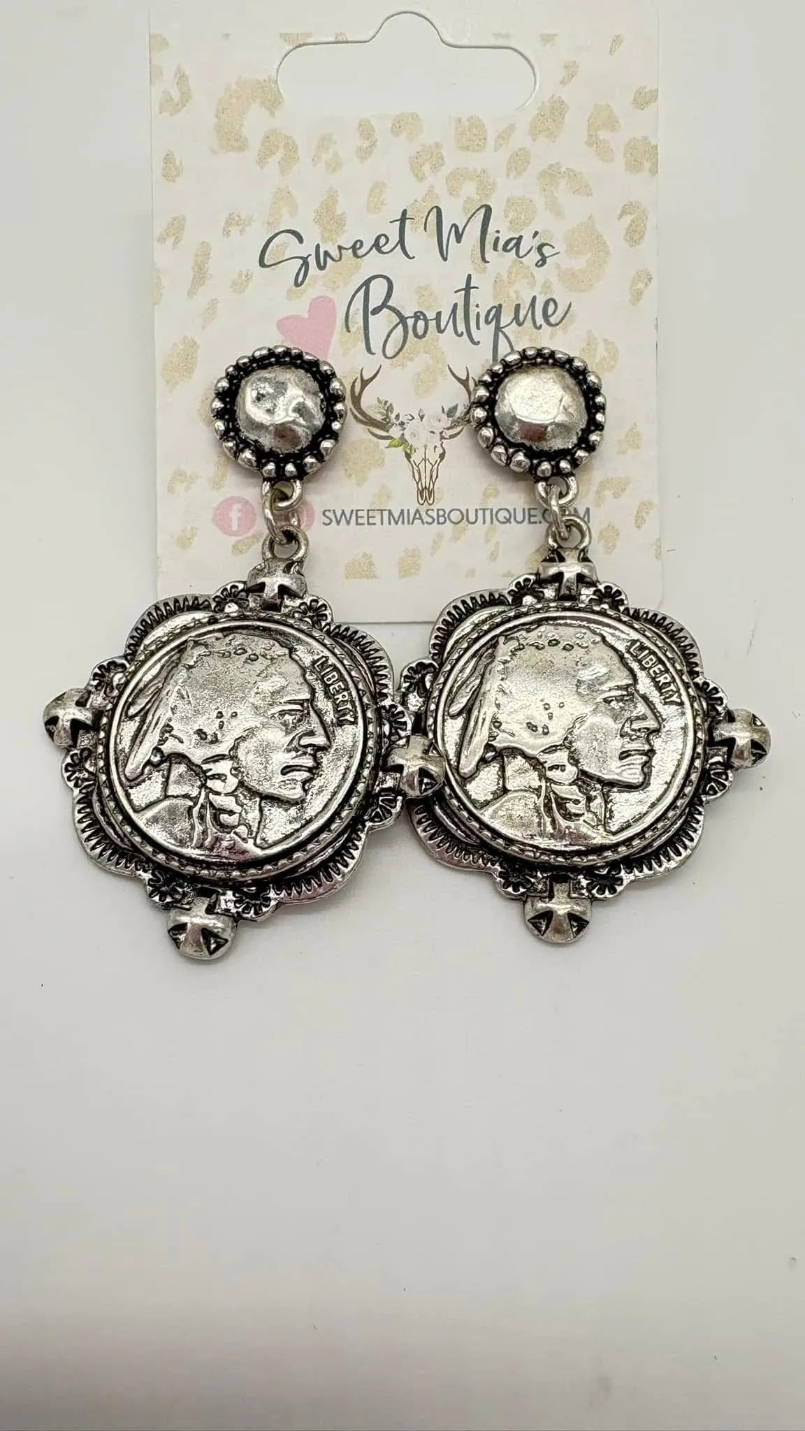 Western Native American Coin Earrings