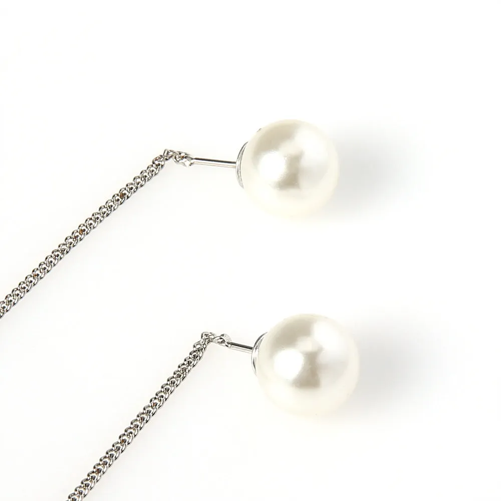 Wholesale Diamond Heart Simple Pearl Alloy Earrings JDC-ES-KeR001