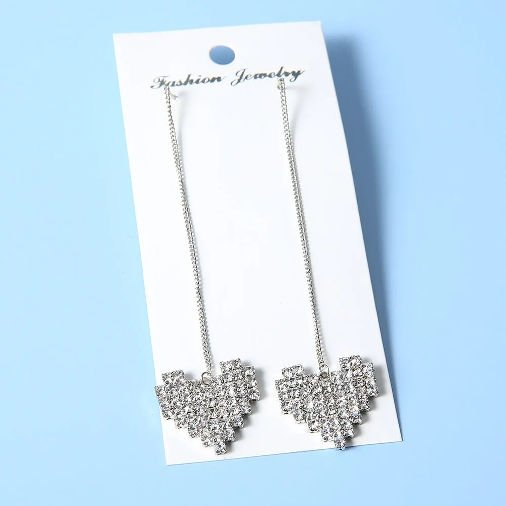 Wholesale Diamond Heart Simple Pearl Alloy Earrings JDC-ES-KeR001