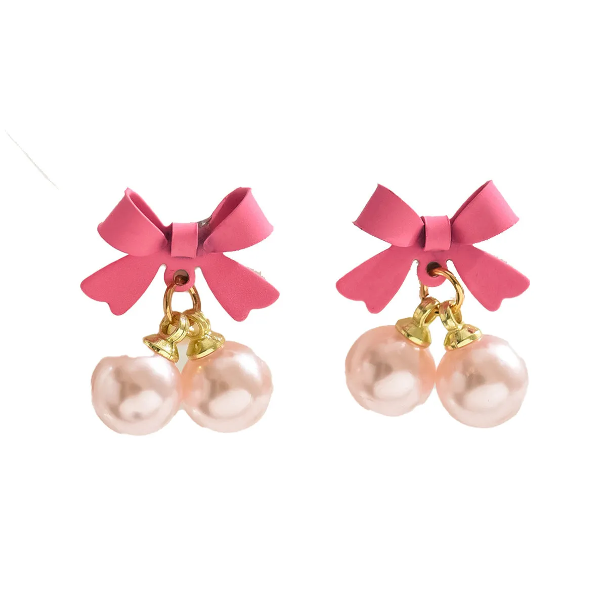 Wholesale Simple Bow Inlaid Pearl Earrings