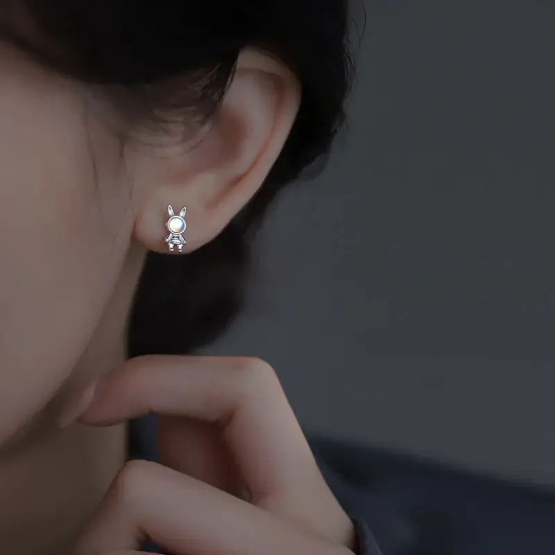 Women Rabbit Stud Earrings with Simple Design