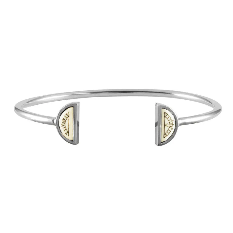 Women's Sami Sun & Moon Bangle - Silver