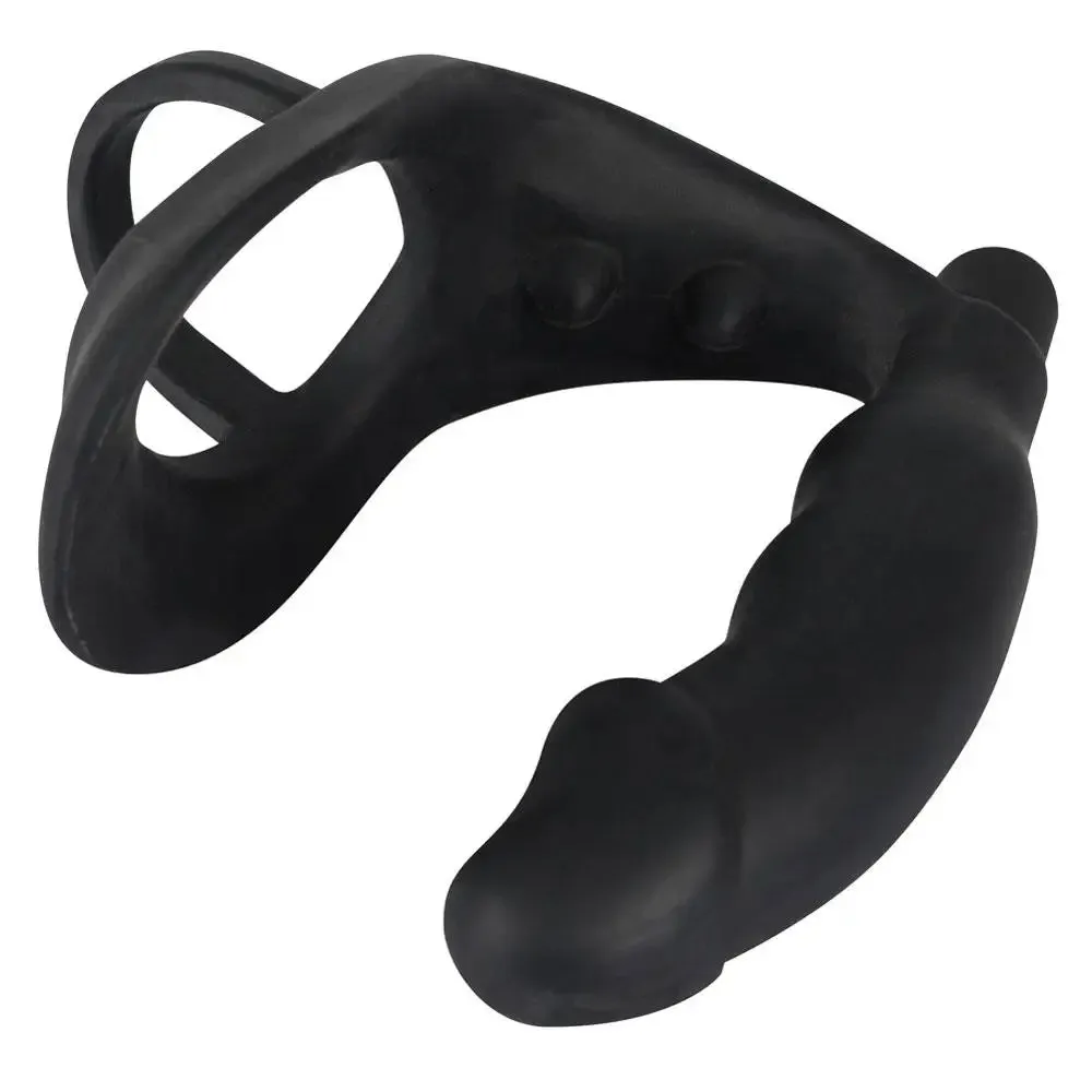 You2toys Black Cock Ring and Vibrating Anal Butt Plug for Men